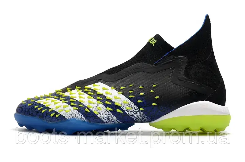 Детские сороконожки Predator freak+ black / blue