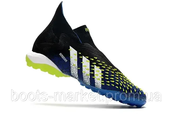 Детские сороконожки Predator freak+ black / blue