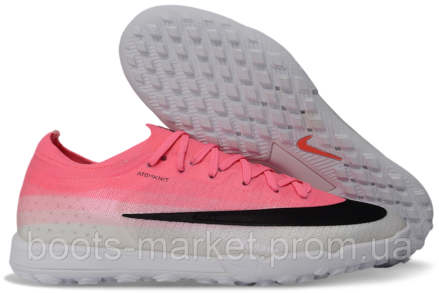 Футбольні сороконіжки Air Zoom Mercurial Vapor XV TF рожеві з білим | Взуття для штучного газону