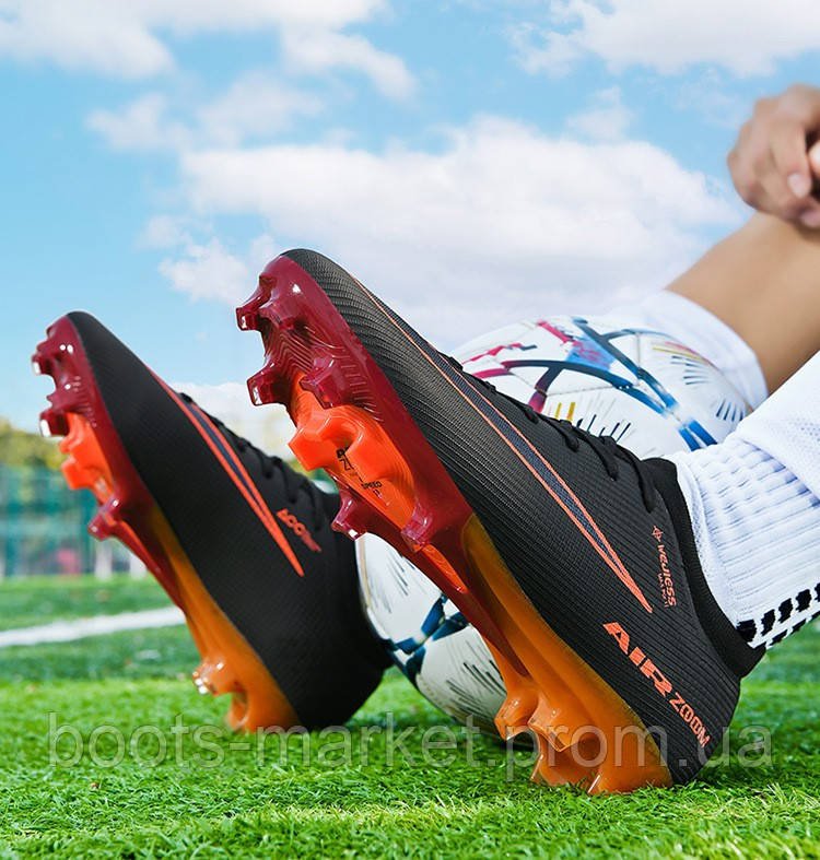 Футбольные бутсы Air Zoom с эластичным носком, бело-розовые