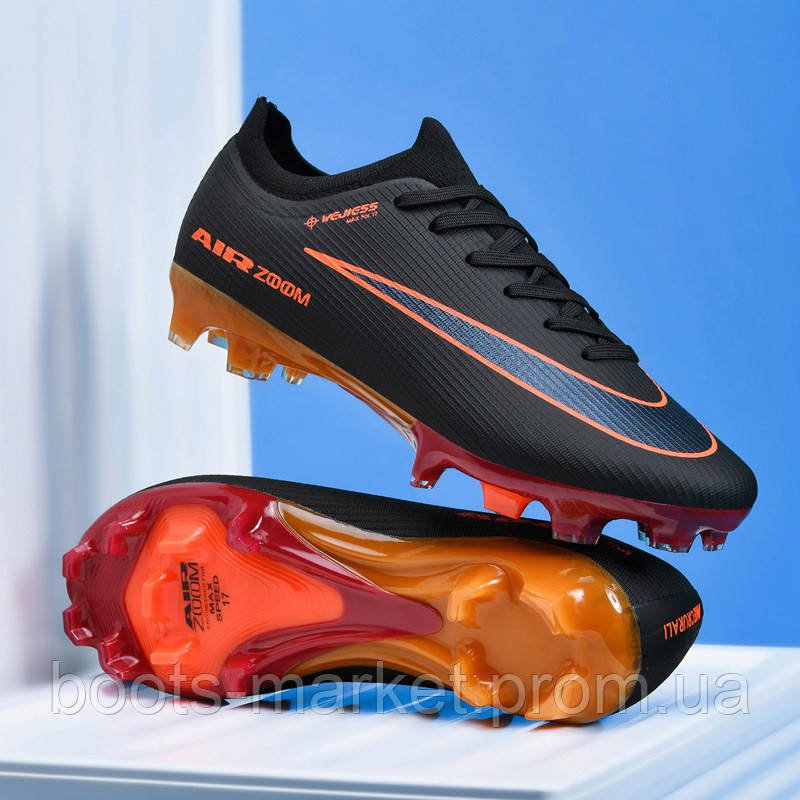 Футбольные бутсы Air Zoom с эластичным носком, бело-розовые