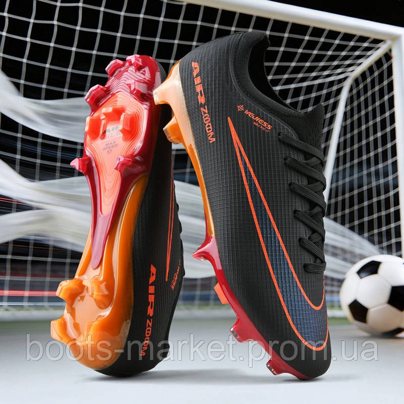 Футбольные бутсы Air Zoom с эластичным носком, бело-розовые
