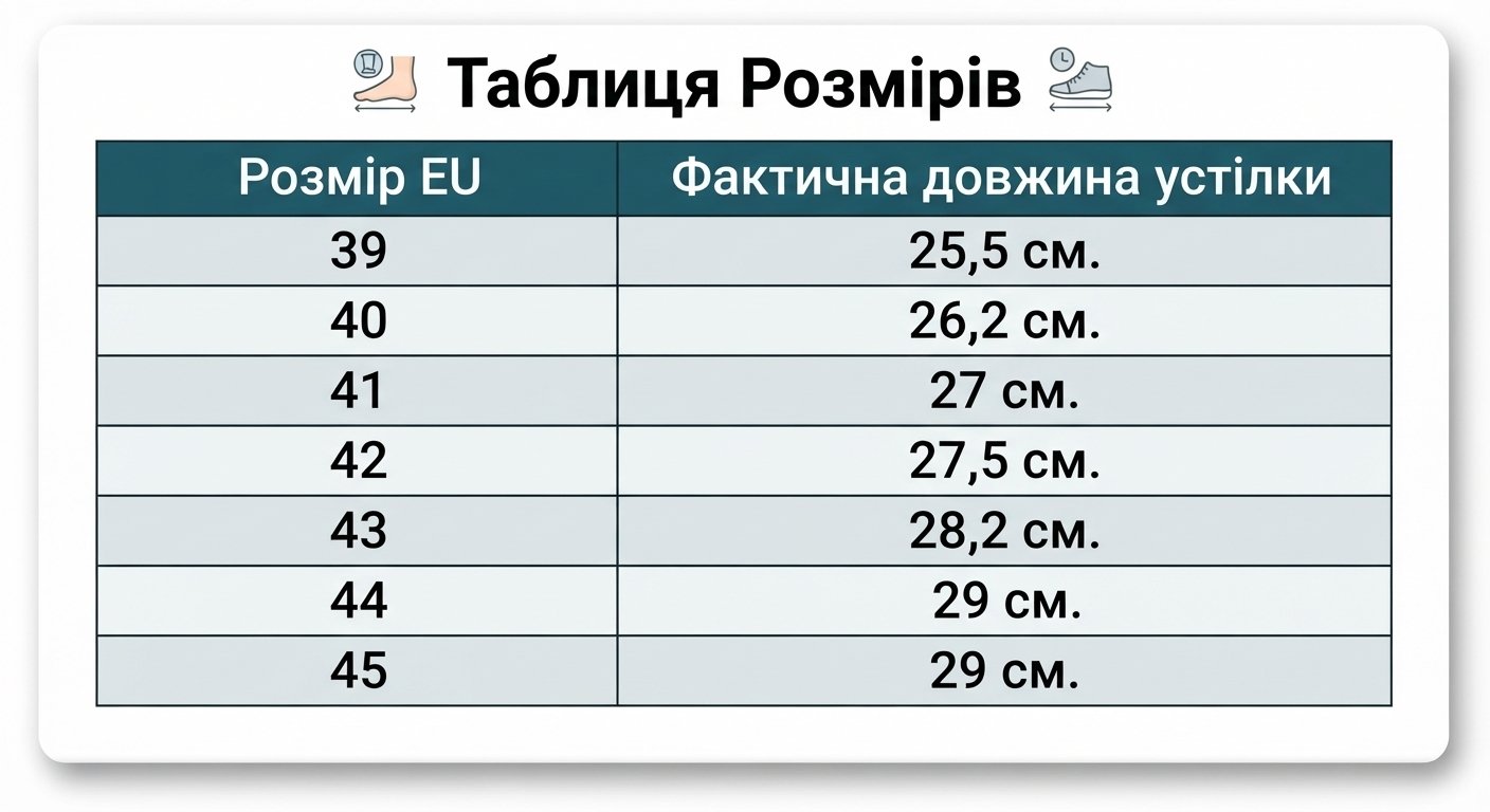 Таблиця розмірів